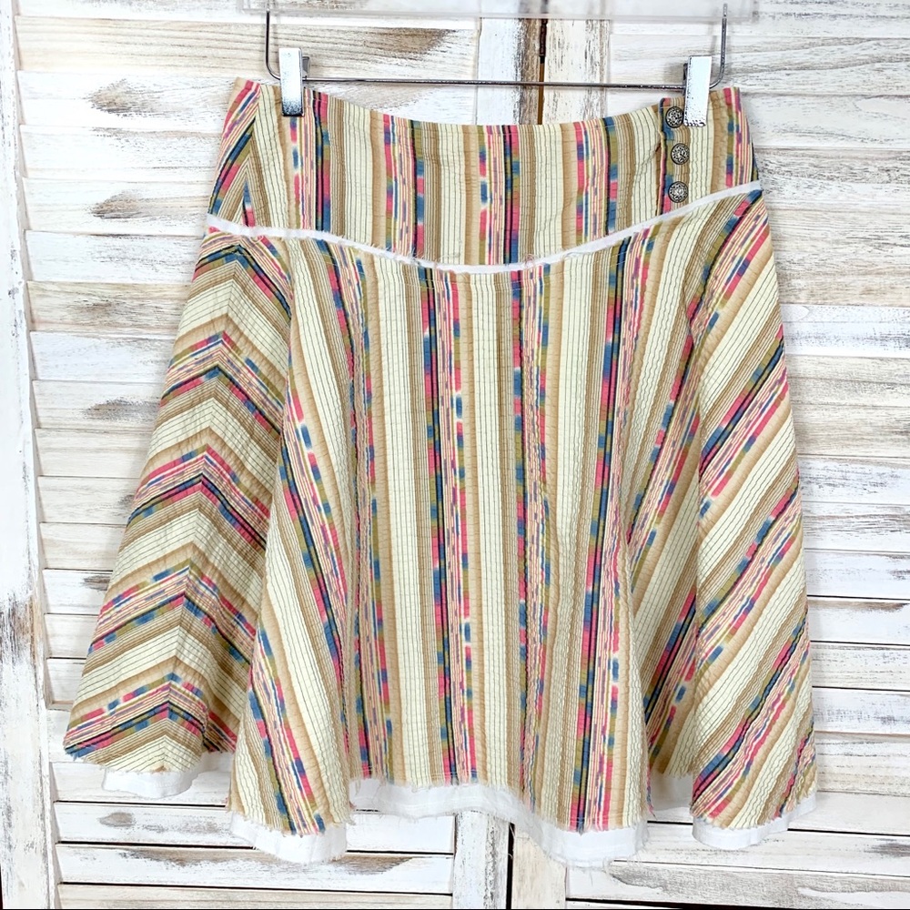 Free People | Raw Edge Seeksucker Stripe Skirt